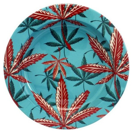 Cinzeiro em Metal "Folha Cor"  Ø 11cm