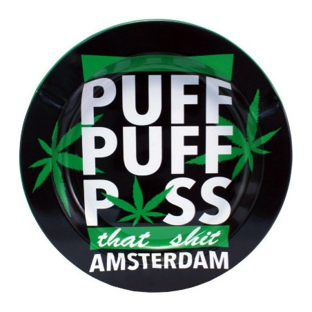 Cinzeiro em Metal "Puff Puff Pass"  Ø 11cm