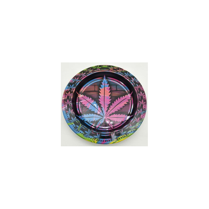 Cinzeiro em Metal "Folha Roxa"  Ø 11cm