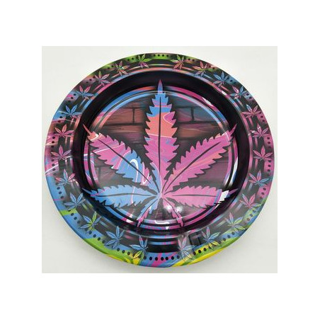 Cinzeiro em Metal "Folha Roxa"  Ø 11cm