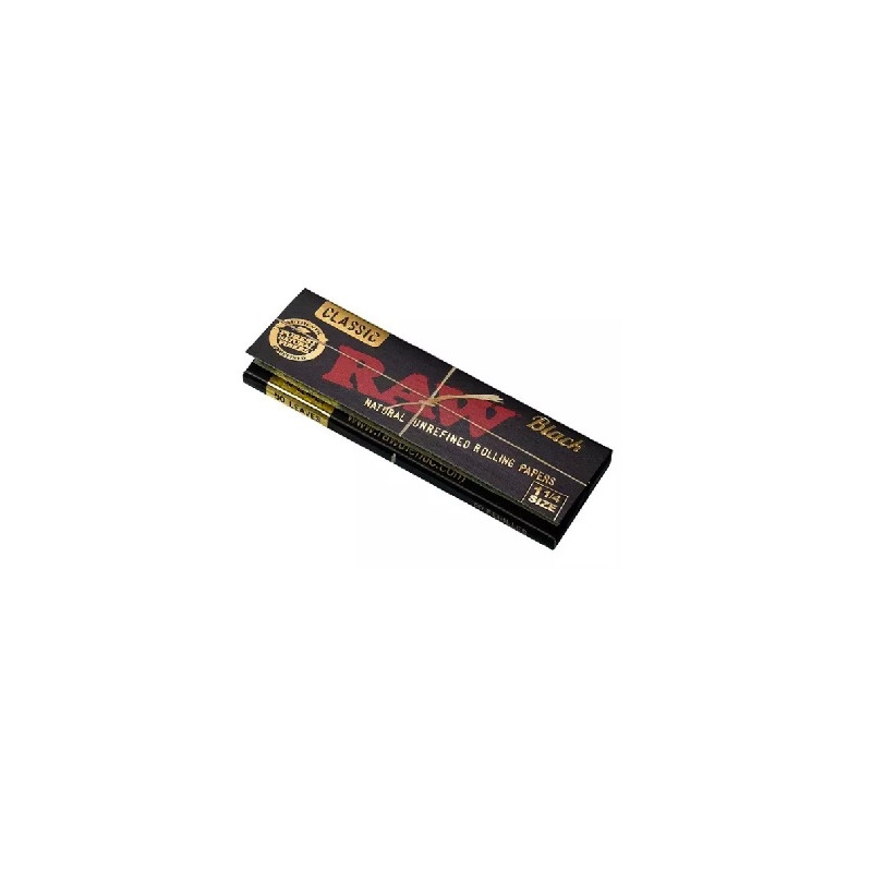 RAW BLACK 1  1/4  Slim extra finas 50 mortalhas
