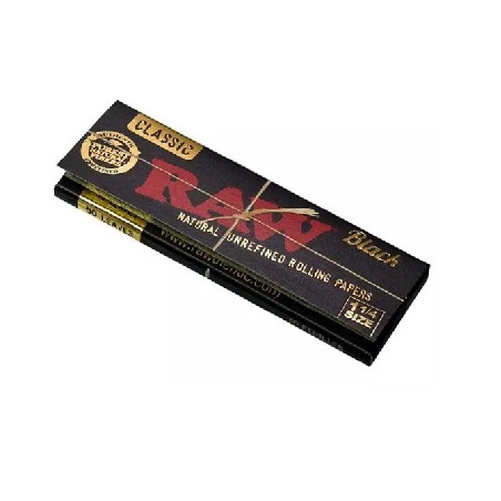 RAW BLACK 1  1/4  Slim extra finas 50 mortalhas