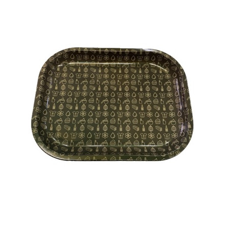 Tabuleiro S "PLANT OF LIFE SYMBOLS" em metal com 180x140x16mm