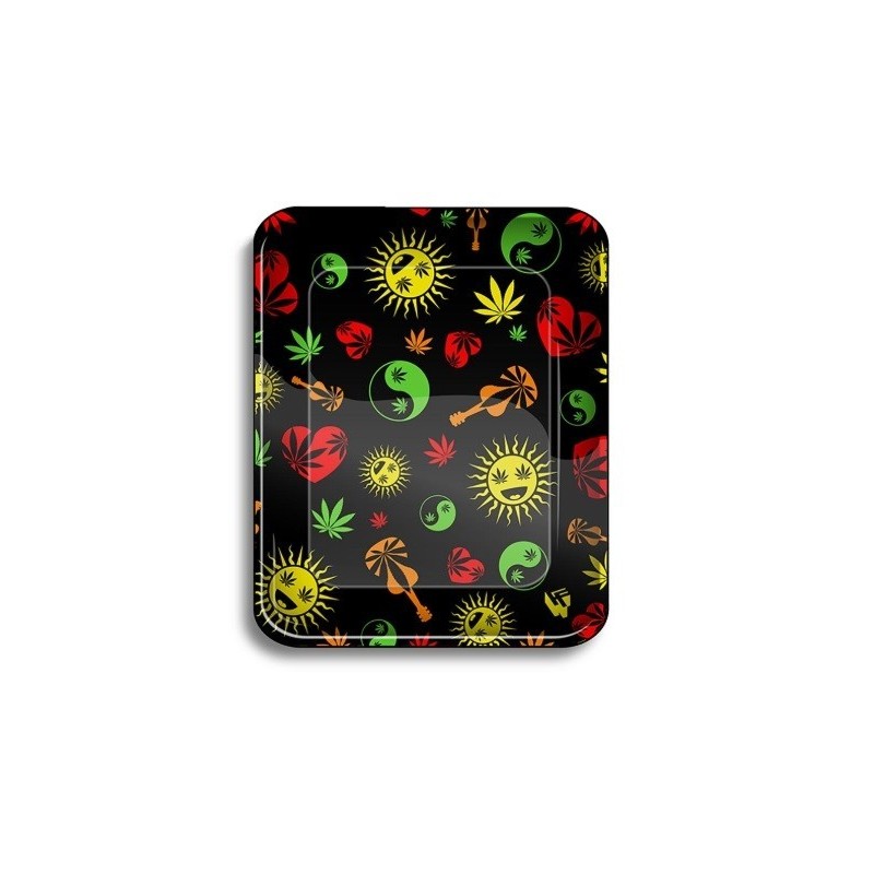 Tabuleiro L "Weed Shapes" em metal com 34 x 28cm