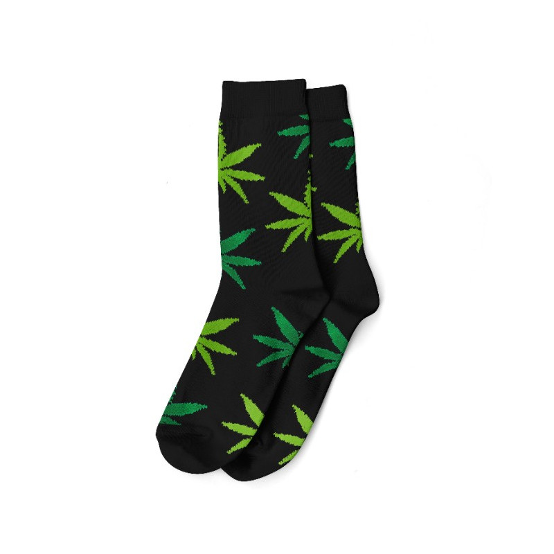 Meias Cannabis em Preto, e Verde - Tamanho 36 - 42