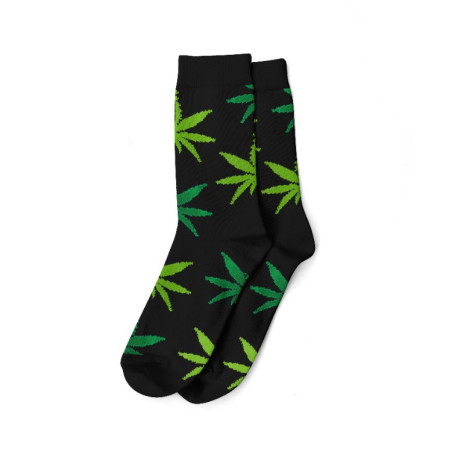 Meias Cannabis em Preto, e Verde - Tamanho 36 - 42