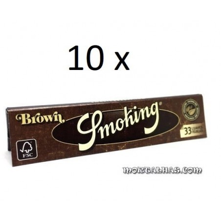 10 x Smoking "Brown" King Size 110 x 44mm 33 mortalhas