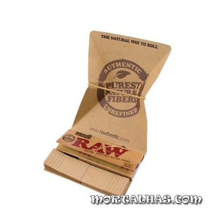 Raw Artesano 1 1/4 - 75 x 45 mm - 32 Mortalhas + 32 Filtros + Sopeira