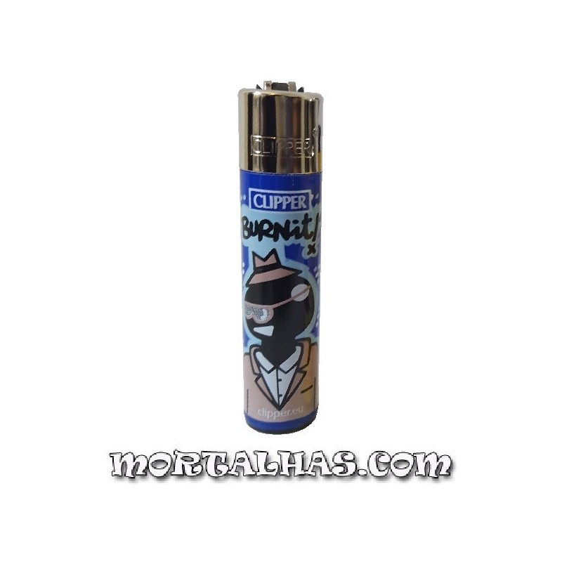Isqueiro Clipper "FBI Burn it" Azul