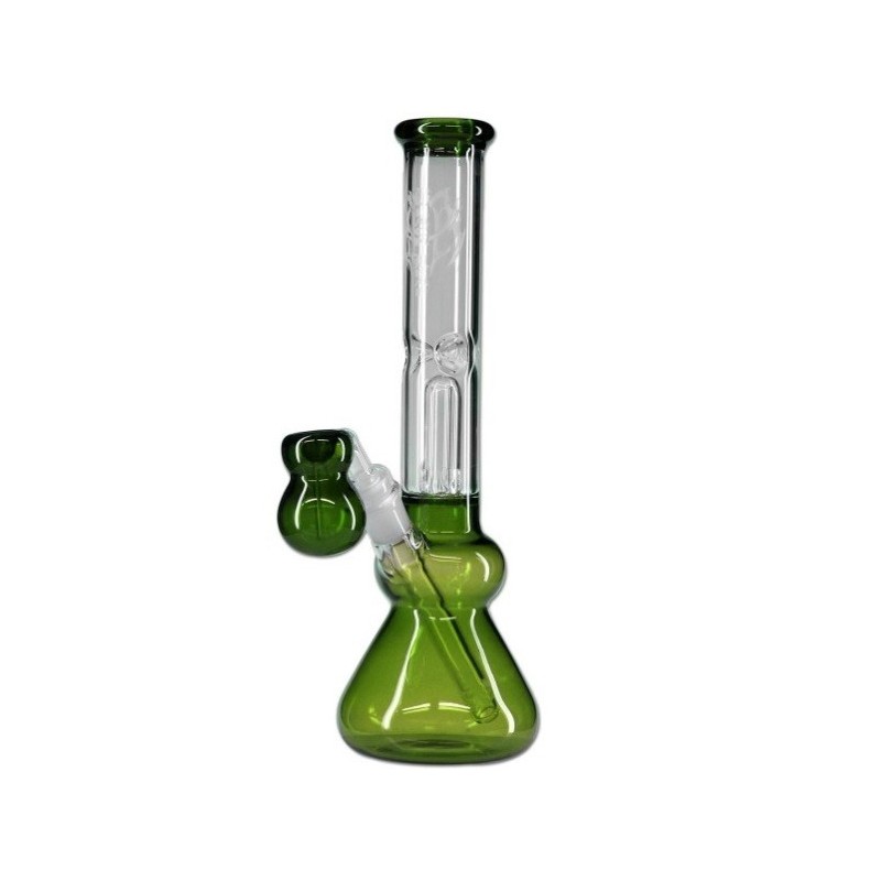 Bongo em Vidro 'Black Leaf ' em Verde com 30cm Ø 40mm