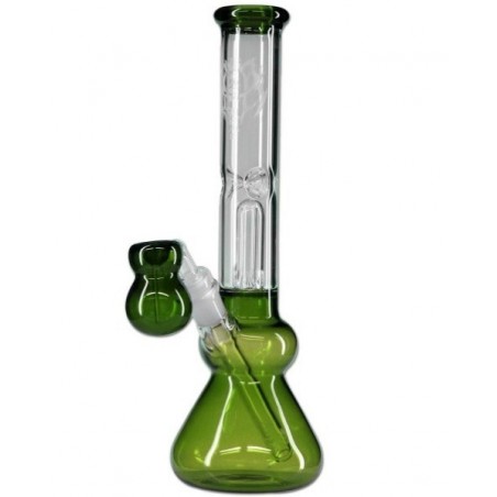 Bongo em Vidro 'Black Leaf ' em Verde com 30cm Ø 40mm