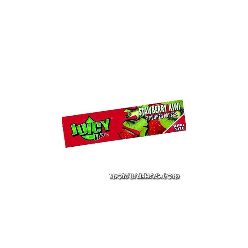 Juicy Jay's  Slim King Size Sabor a Morango e Kiwi 32 mortalhas