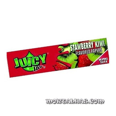Juicy Jay's  Slim King Size Sabor a Morango e Kiwi 32 mortalhas