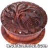 Moedor em Madeira escura Floral Ø 51mm