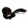 Cachimbo de Vidro curvo preto e vermelho 12cm