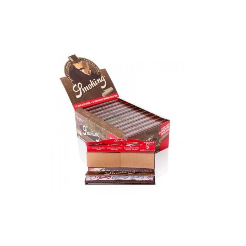 Smoking King-Size Brown com filtros Caixa com 24 pacotes